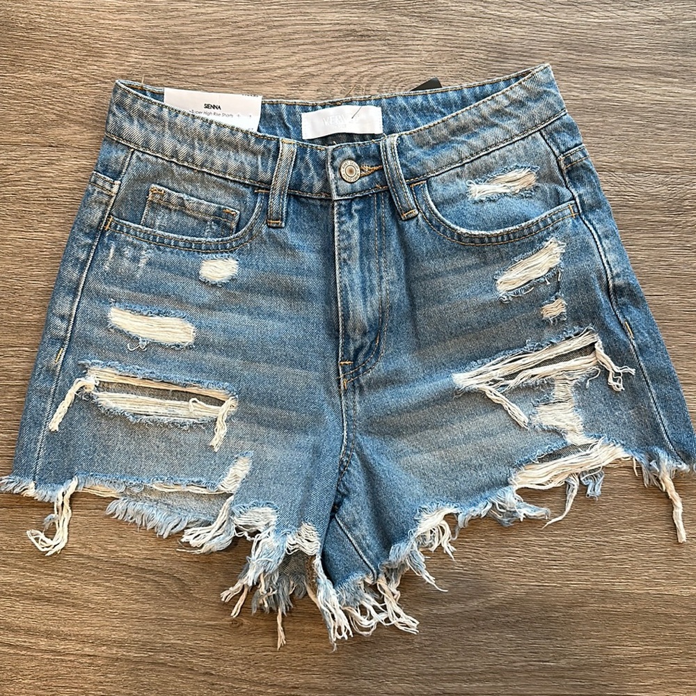 Vervet Blue Sienna Super High Rise Shorts